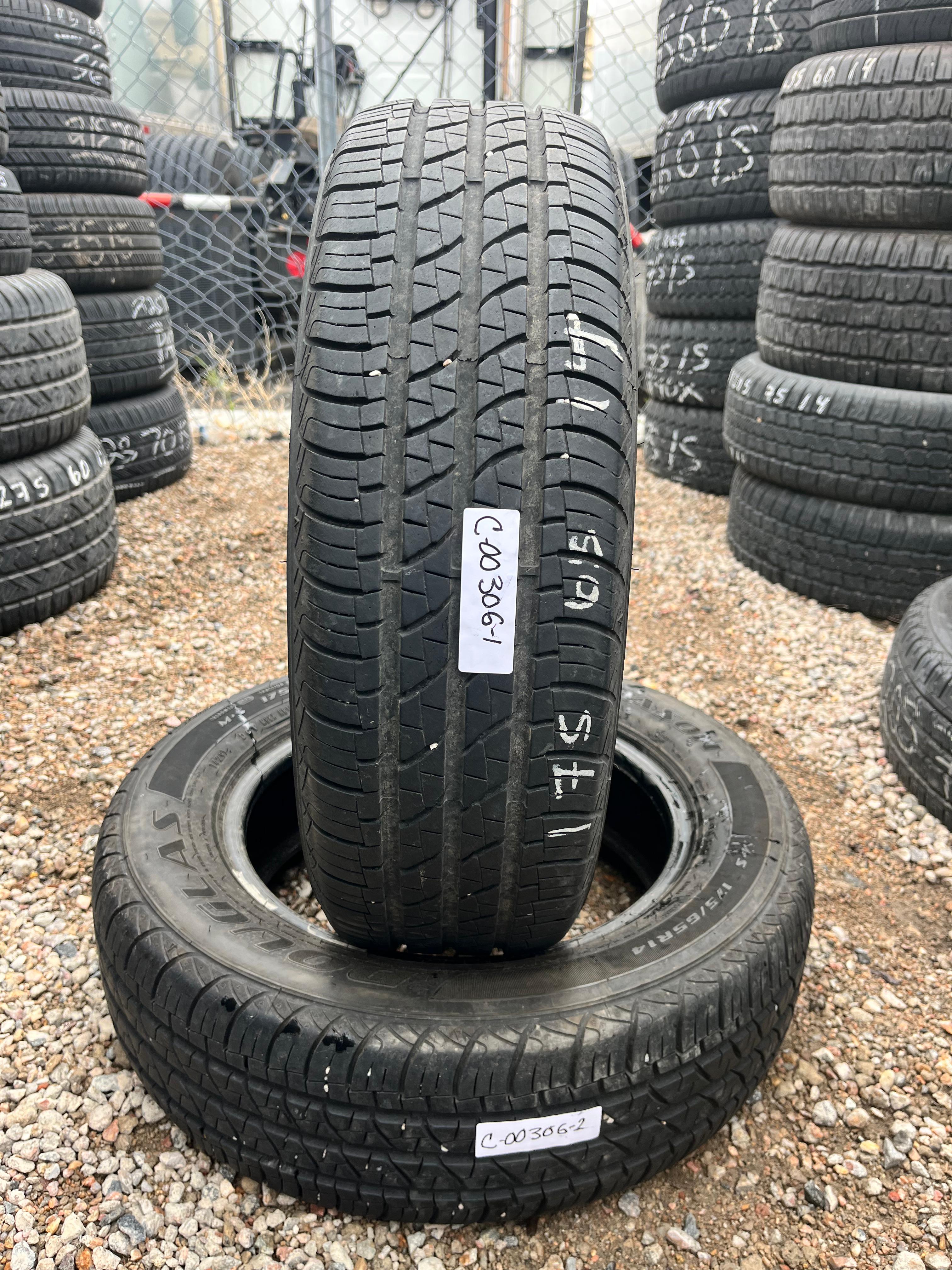 175 /65R14 Pair (2 Used Tires) Douglas All Season