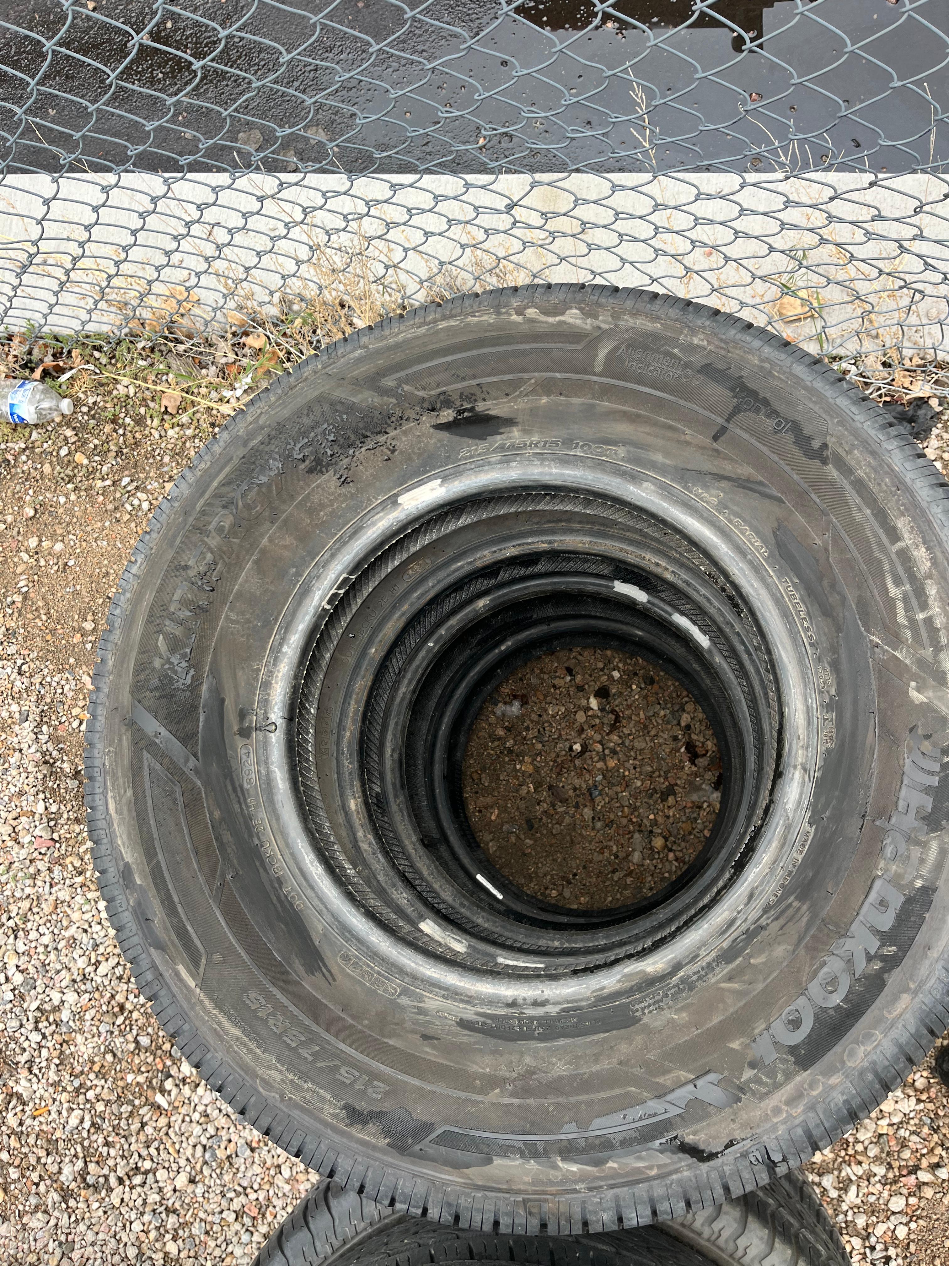 215/70R15 Pair (2 Used Tires) Hankook Kinergy