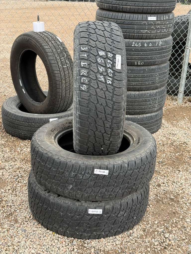 265/65R18 (3 Used Tires) Nitto Terra Grappler G2