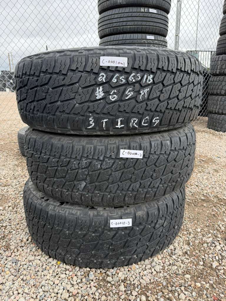 265/65R18 (3 Used Tires) Nitto Terra Grappler G2
