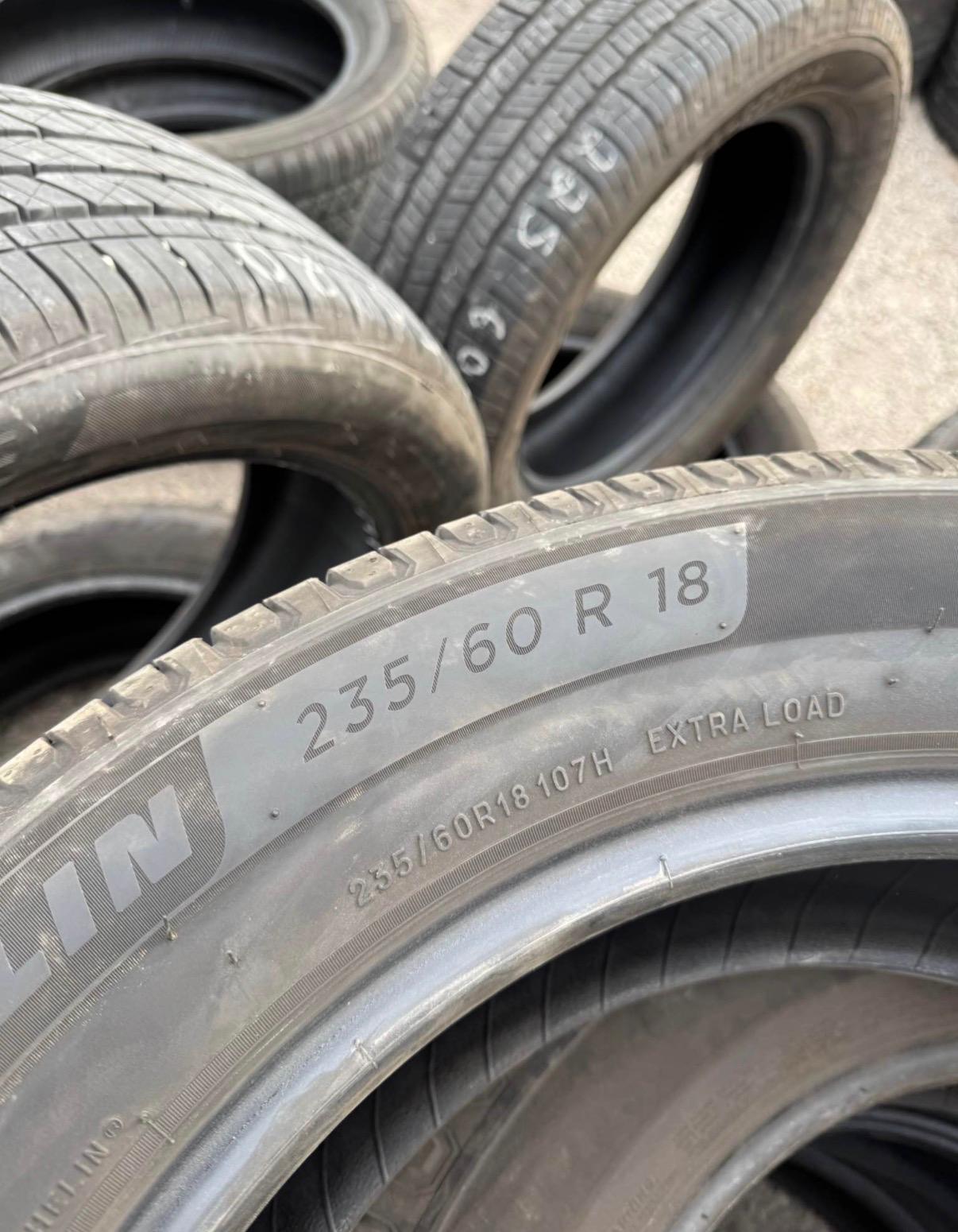 235/60R18 Set (4 Used Tires) Michelin Defender2