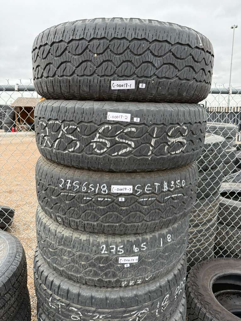 275/65R18  Set (4 Used Tires) Goodyear Wrangler Territory AT