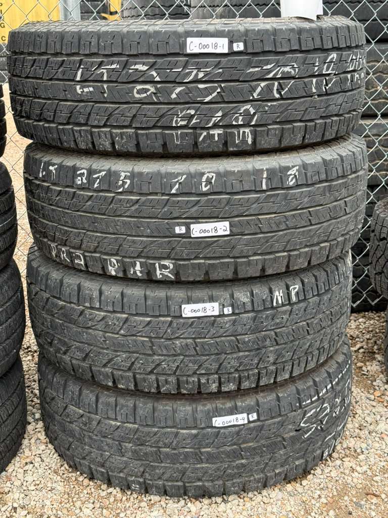 LT275/70R18 Set (4 Used Tires) Yokohama Geloandar A/T G015