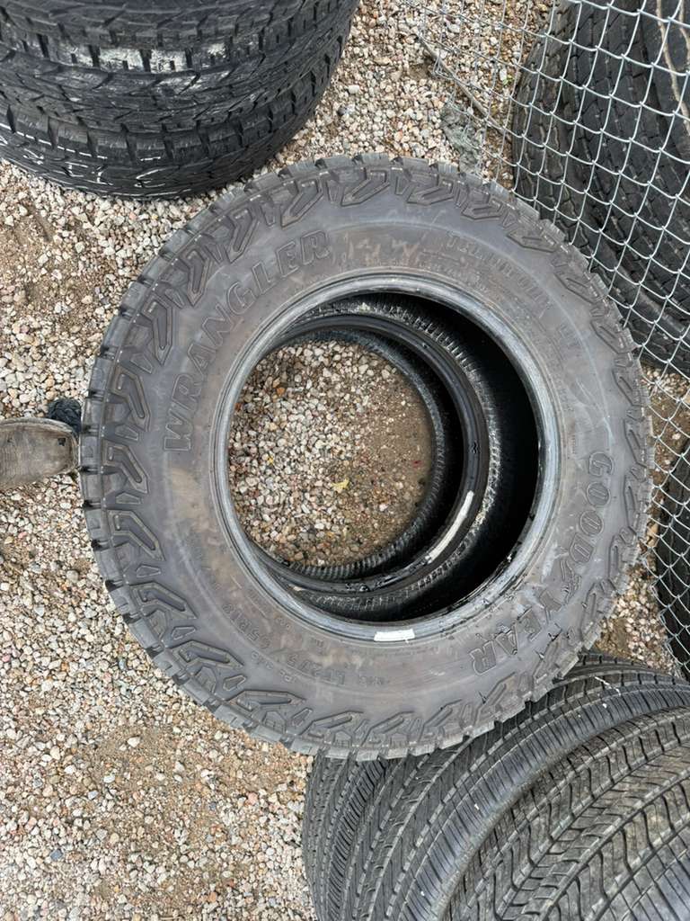 LT275/65R18 Pair (2 Used Tires) Goodyear Wrangler Territory MT