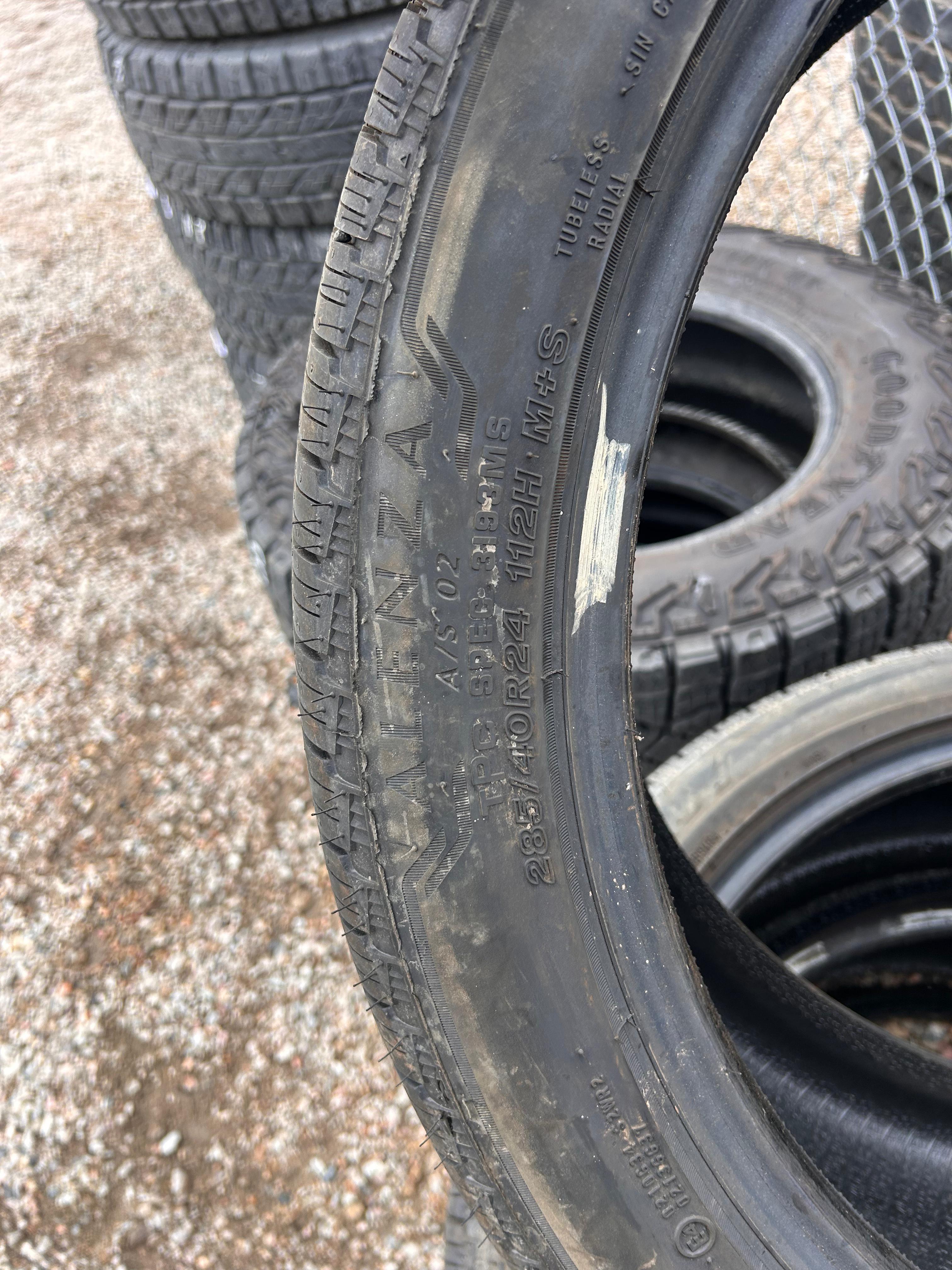 285/40R24 (3 Used Tires)  Bridgestone Alenza AS 02
