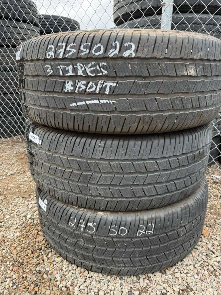 275/50R22 (3 Used Tires) Michelin Defender2