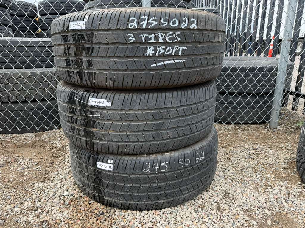 275/50R22 (3 Used Tires) Michelin Defender2