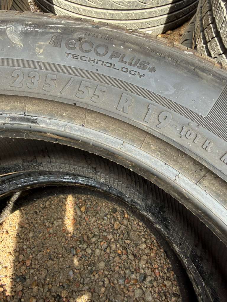 235/55R19 Pair (2 Used Tires) Continental CrossContact LX25