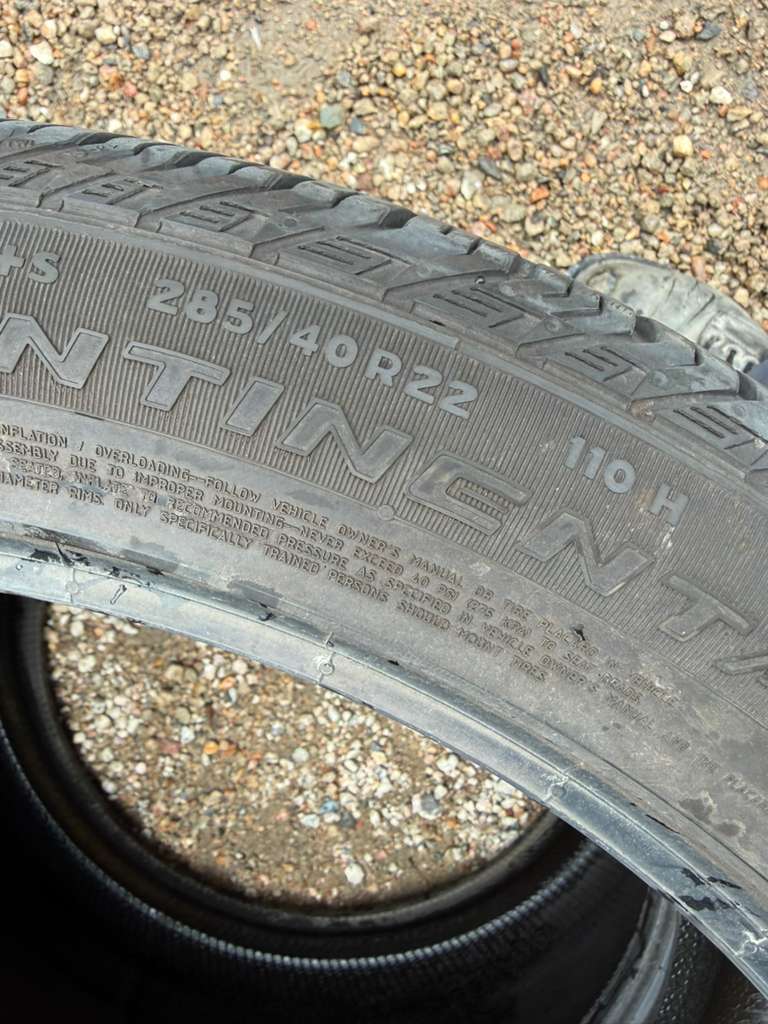 285/40R22 Pair (2 Used Tires) Continental CrossContact LX Sport