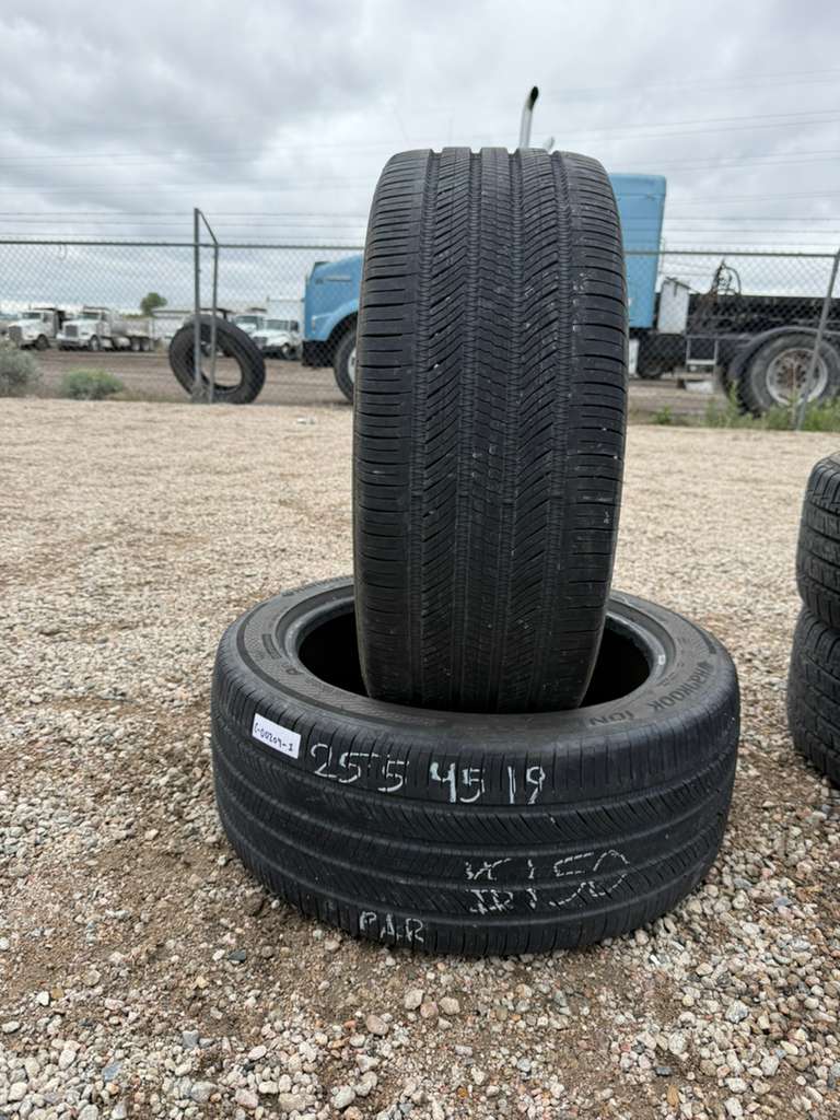 255/45R19 Pair (2 Used Tires) Hankook ION EVO AS