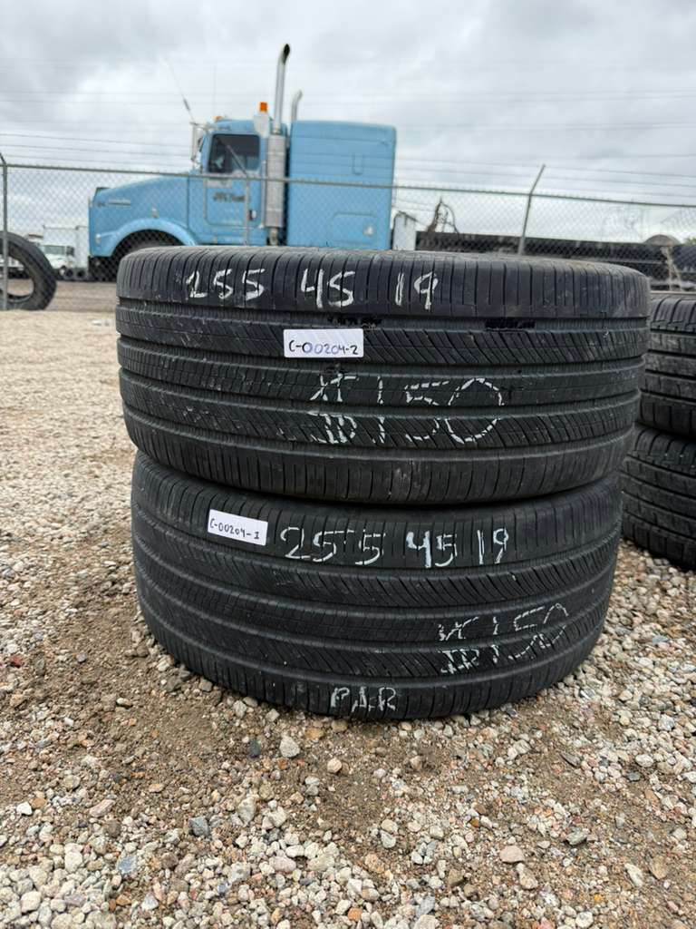255/45R19 Pair (2 Used Tires) Hankook ION EVO AS