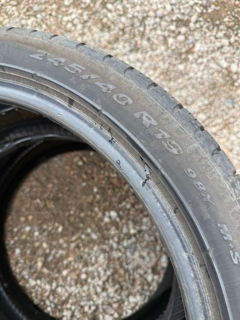 245/40R19 Pair (2 Used Tires) Pirelli P Zero