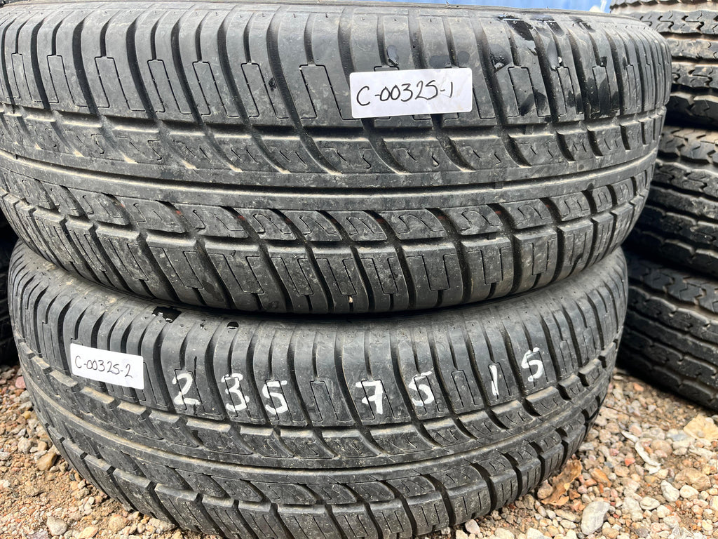 235/75R15 Pair (2 Used Tires) Kenda Radial Kenetica