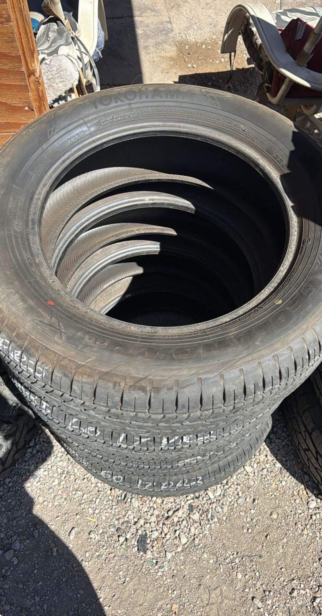 225/60R17 Set (4 Used Tires) Yokohama Geolandar G91