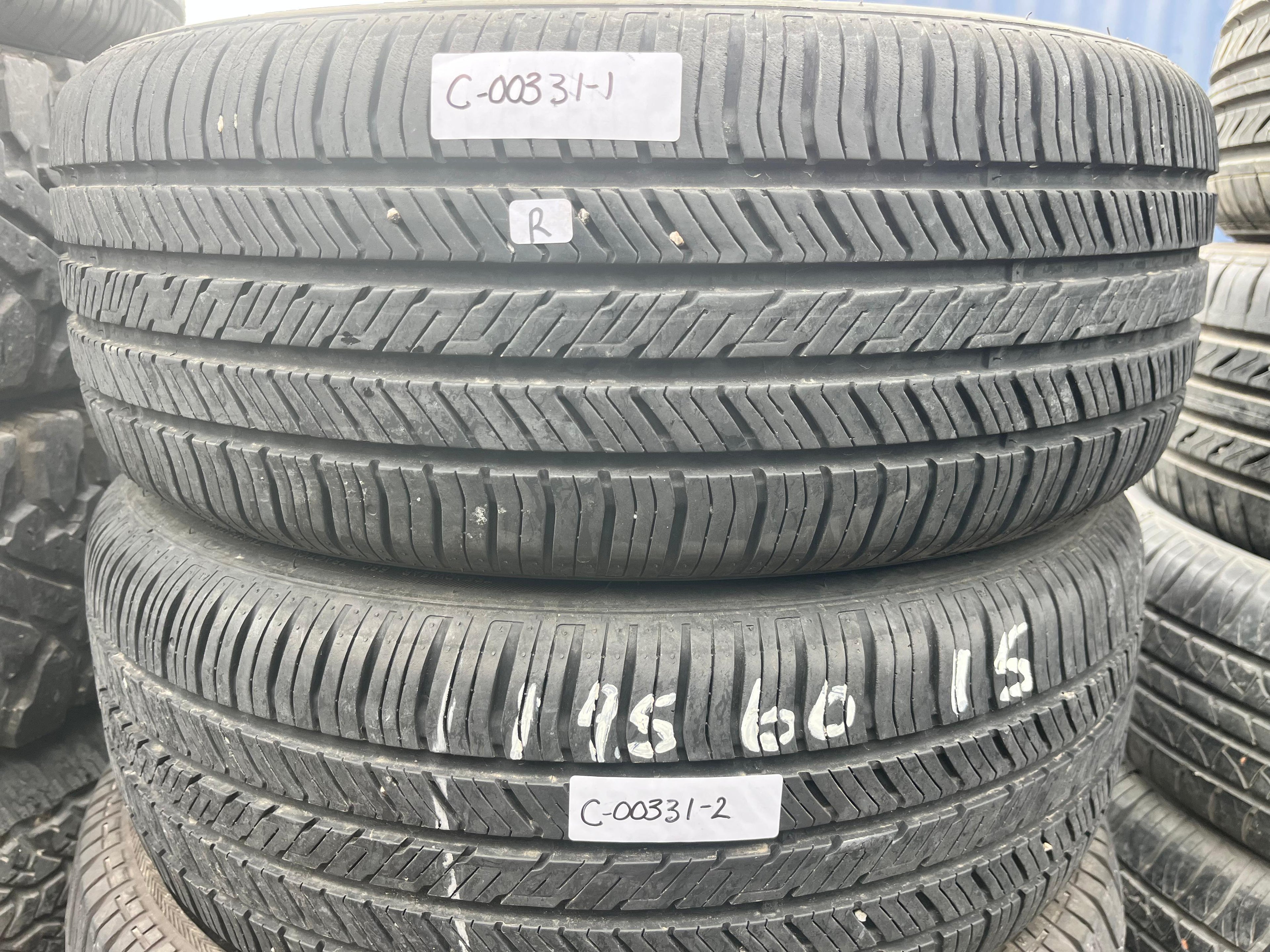 195/60R15 Pair (2 Used Tires) Hankook Kinergy
