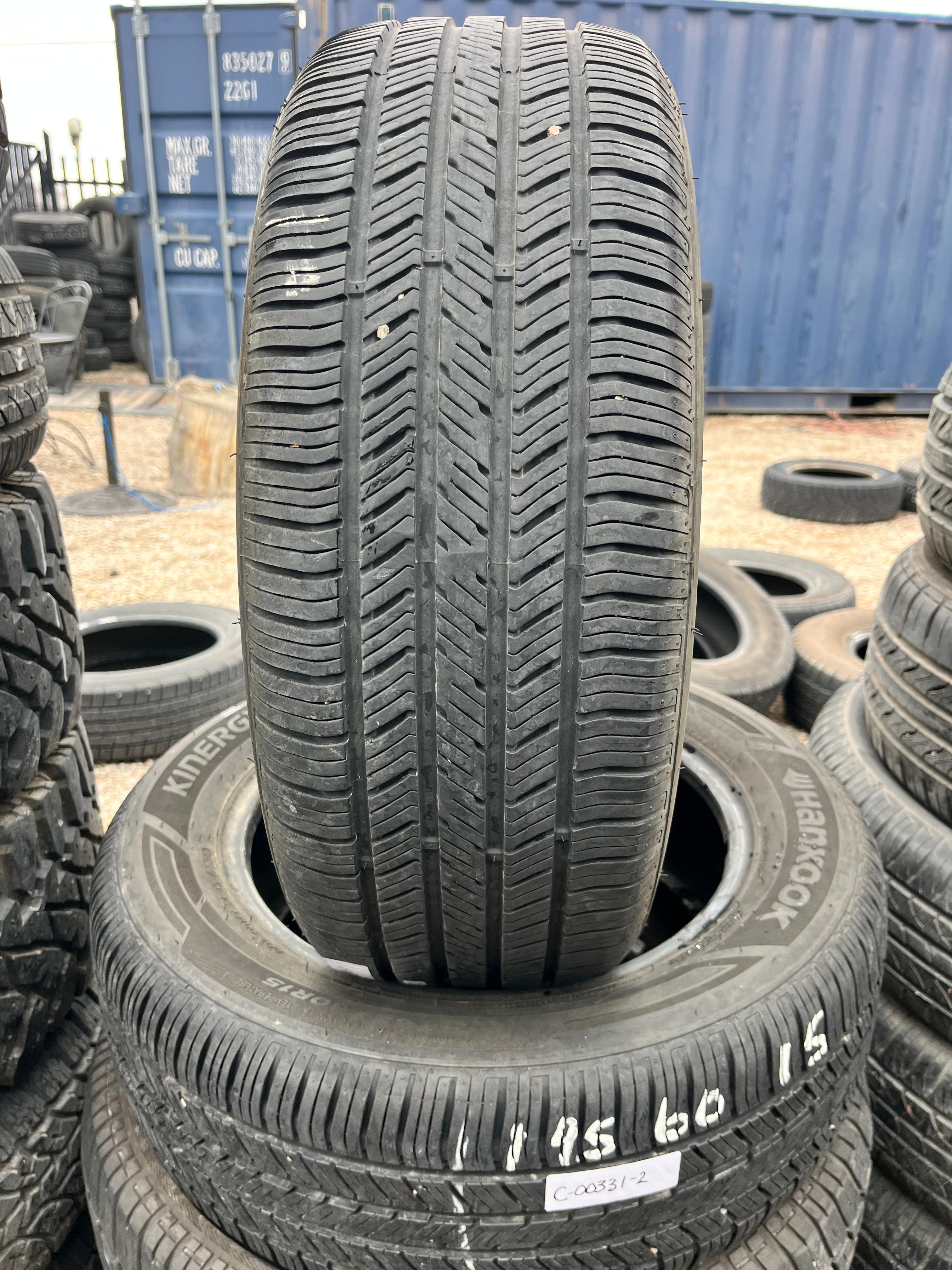 195/60R15 Pair (2 Used Tires) Hankook Kinergy