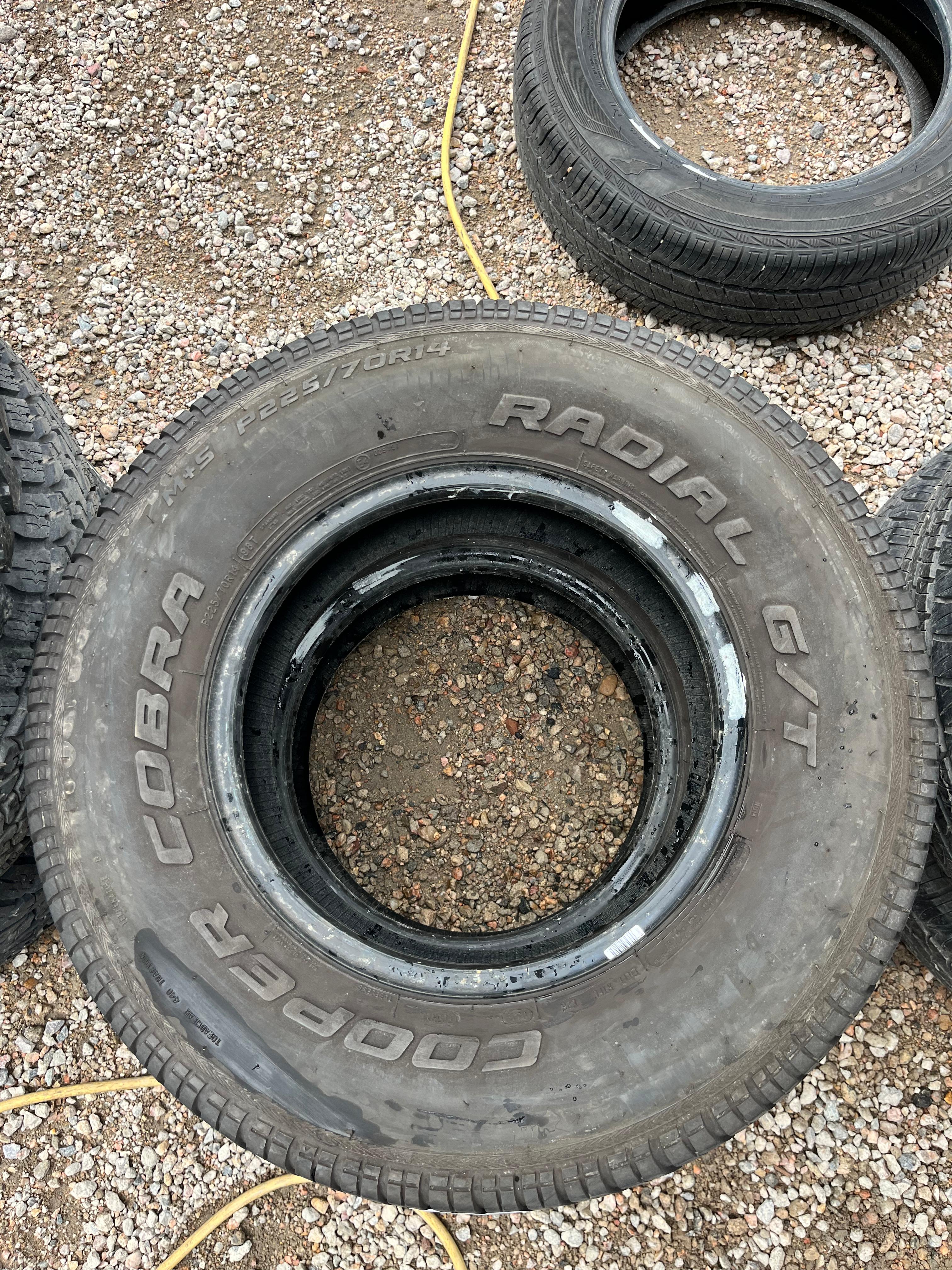 225/70R14 Pair (2 Used Tires) Cooper Cobra Radial GT