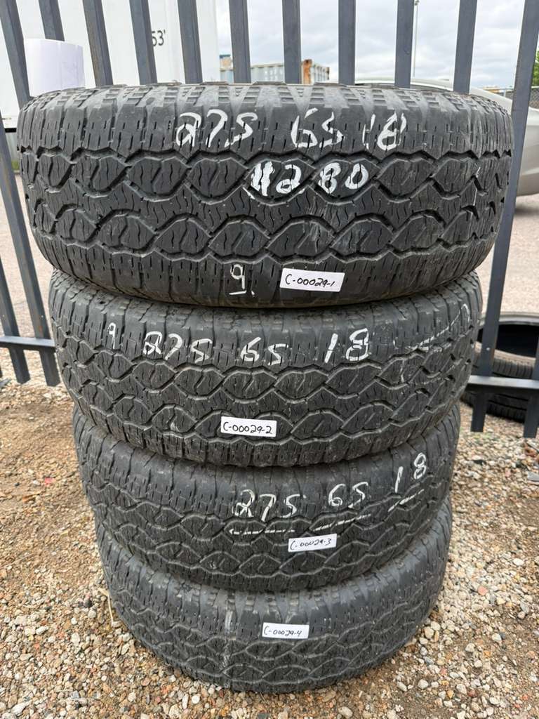 275/65R18 Set (4 Used Tires) Goodyear Wrangler Territory AT
