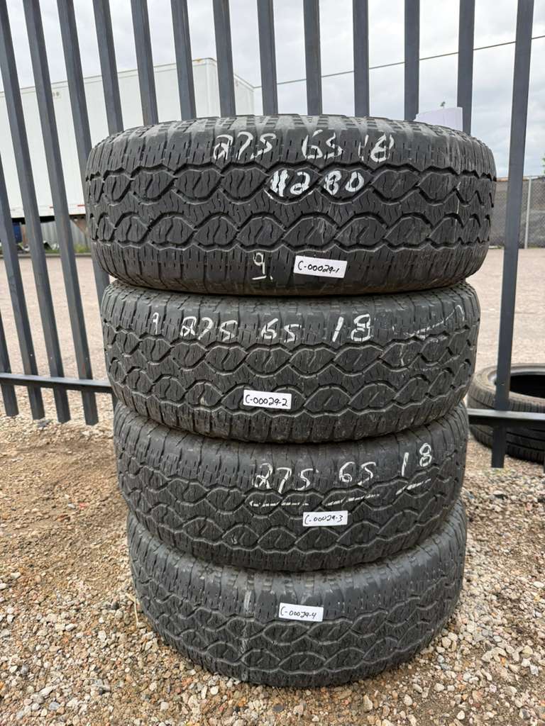 275/65R18 Set (4 Used Tires) Goodyear Wrangler Territory AT