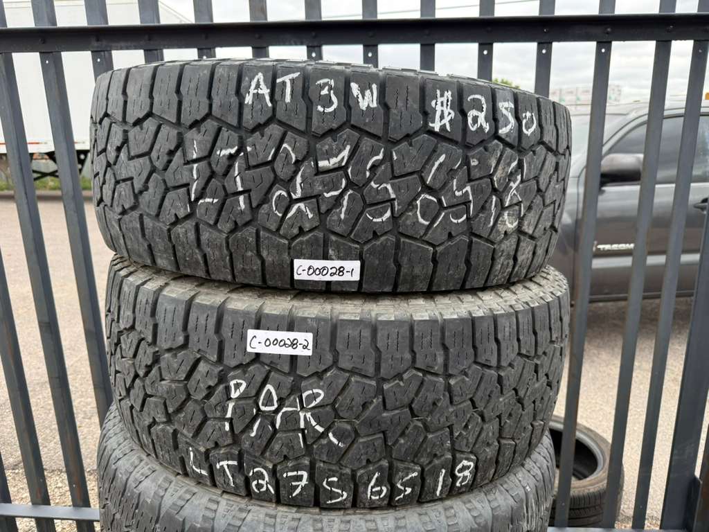 LT275/65R18 Pair (2 Used Tires) Falken Wildpeak At3W