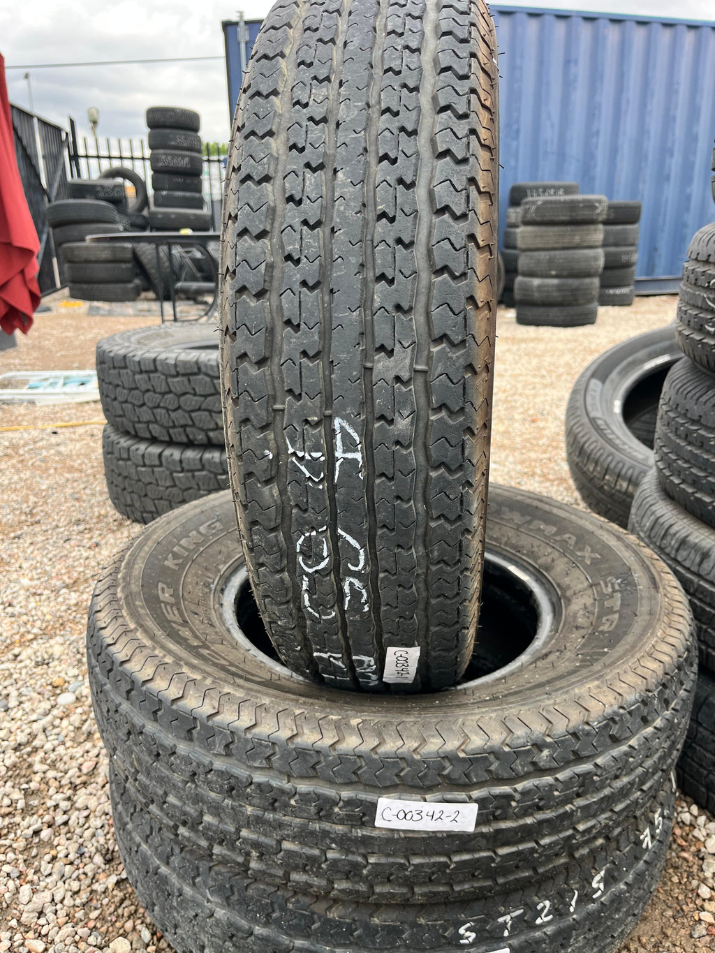 ST215/75R14 (3 Used Tires) Power King TowMax SRT