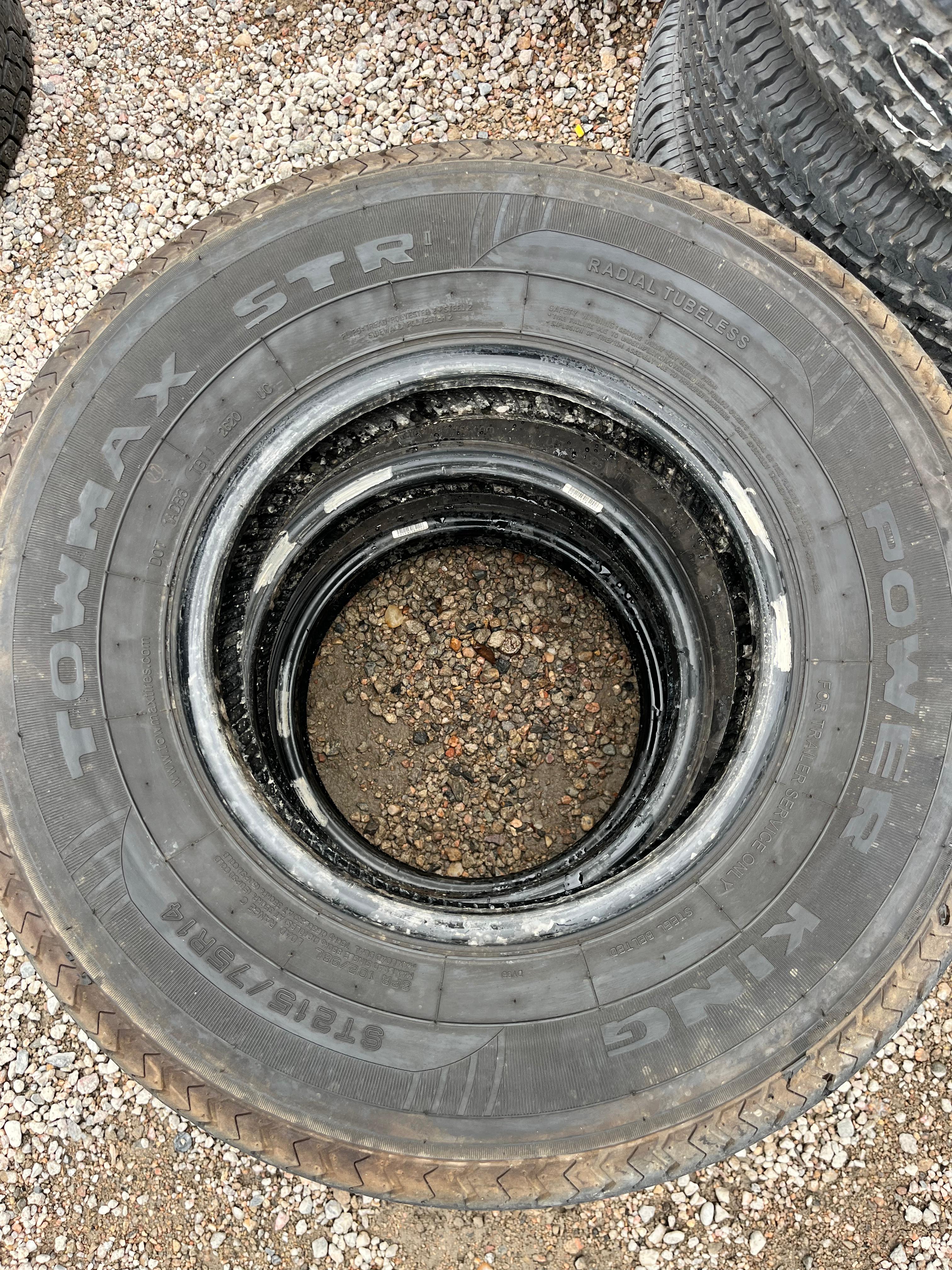 ST215/75R14 (3 Used Tires) Power King TowMax SRT