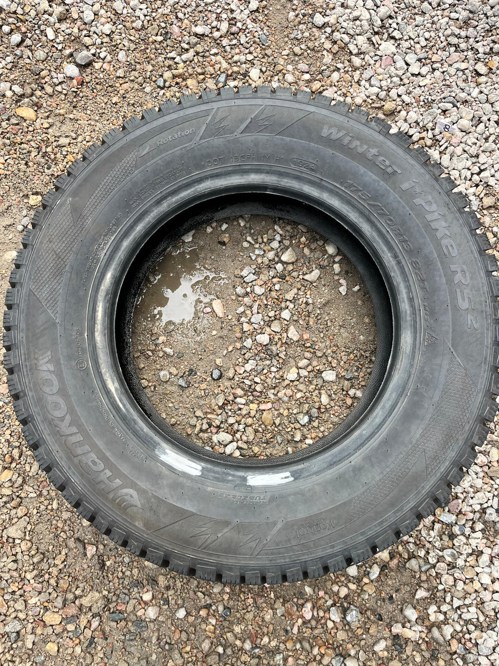 175/70R13 Pair (2 Used Tires) Hankook Winter I Piker RS2