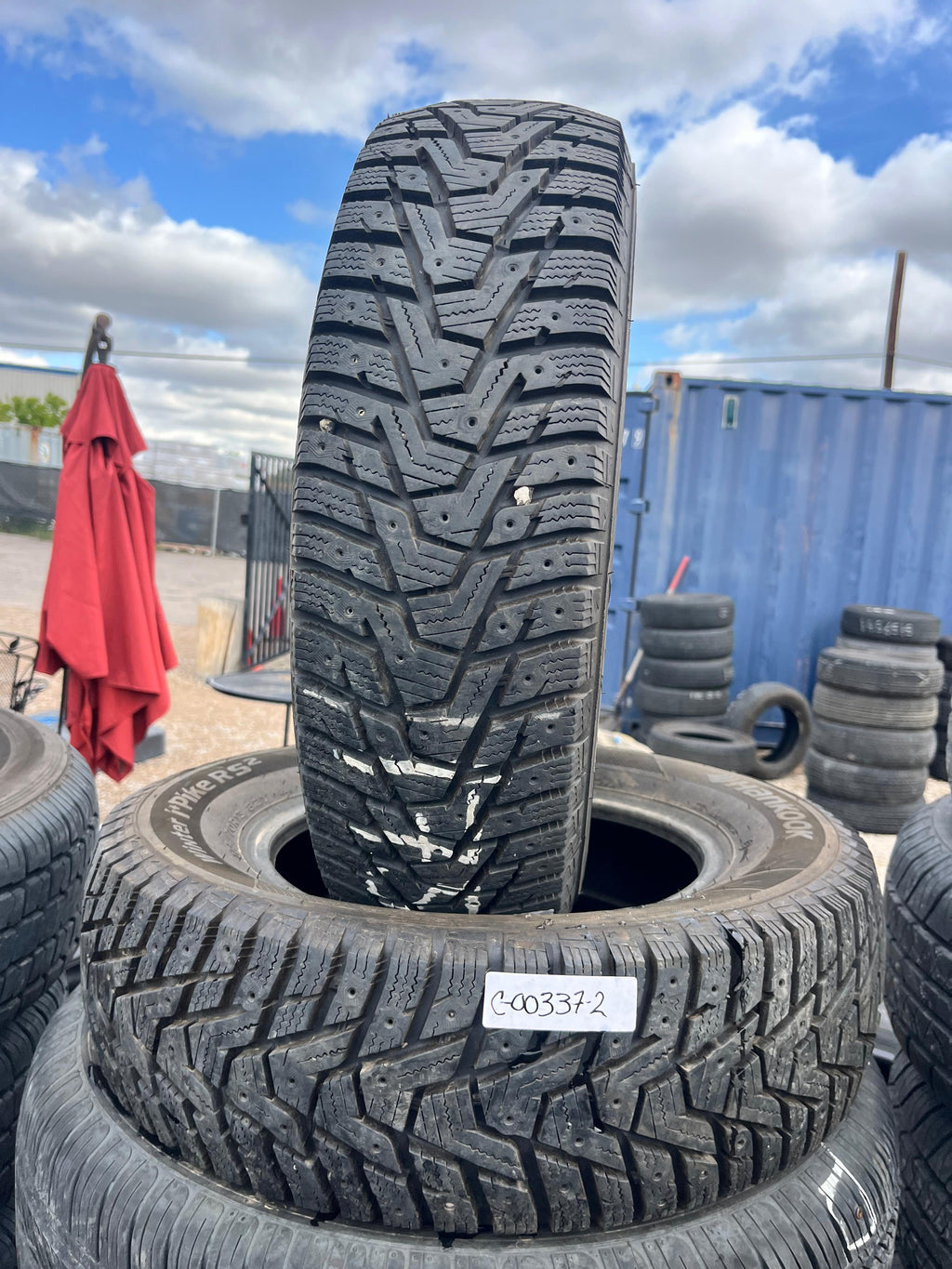175/70R13 Pair (2 Used Tires) Hankook Winter I Piker RS2