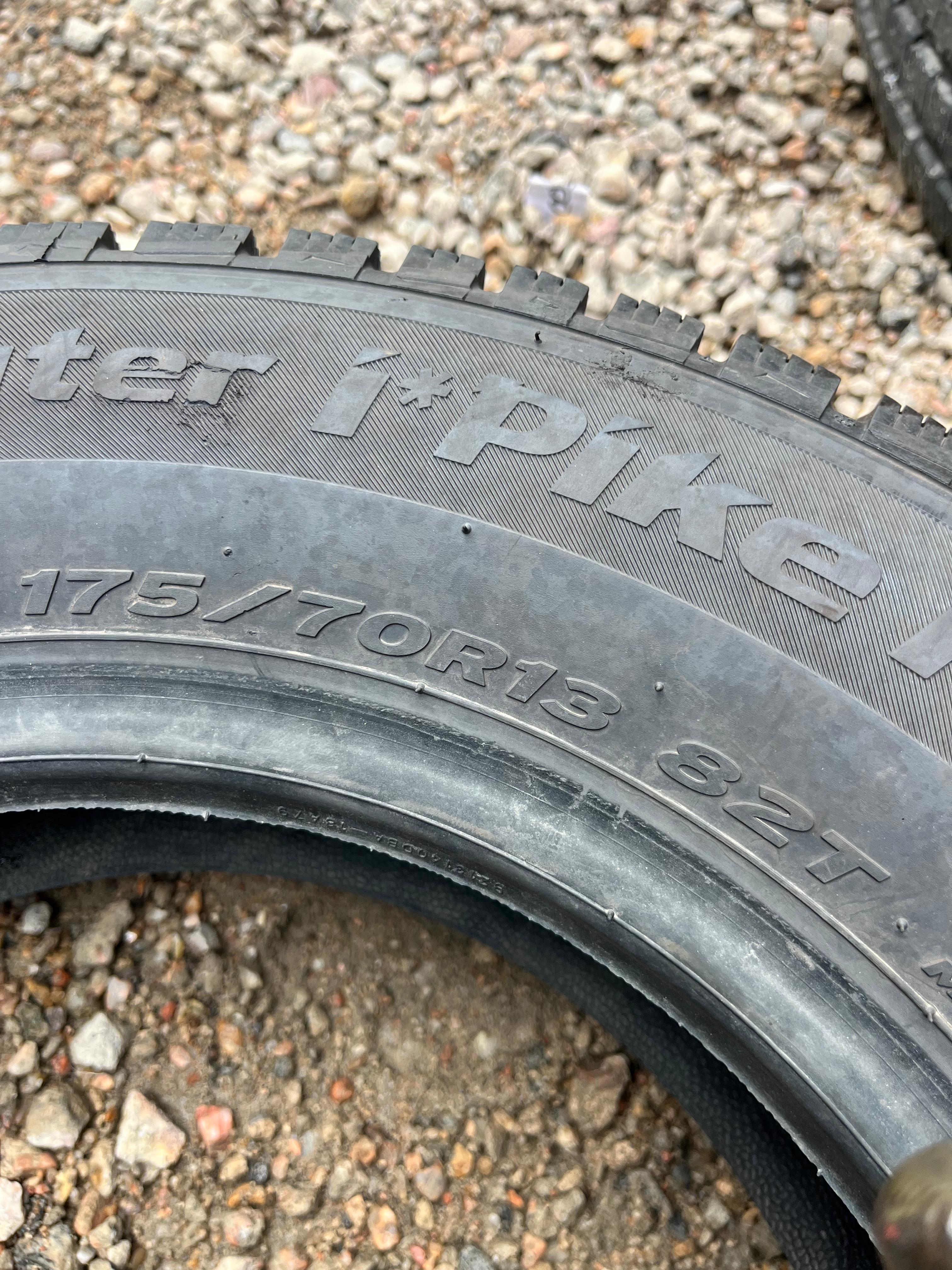 175/70R13 Pair (2 Used Tires) Hankook Winter I Piker RS2