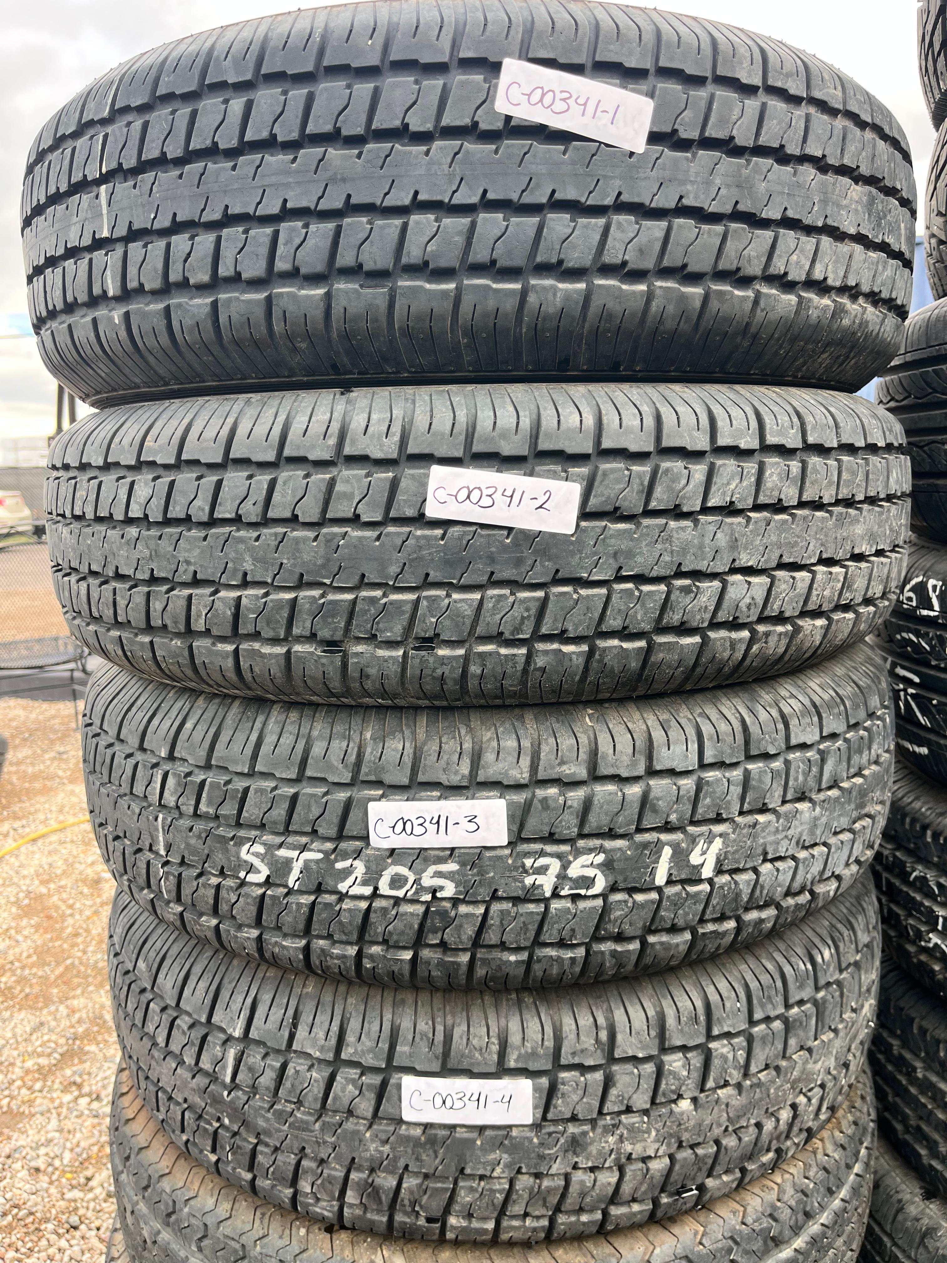 205/75R14 Set (4 Used Tires) Castle Rock Radial (ST226)