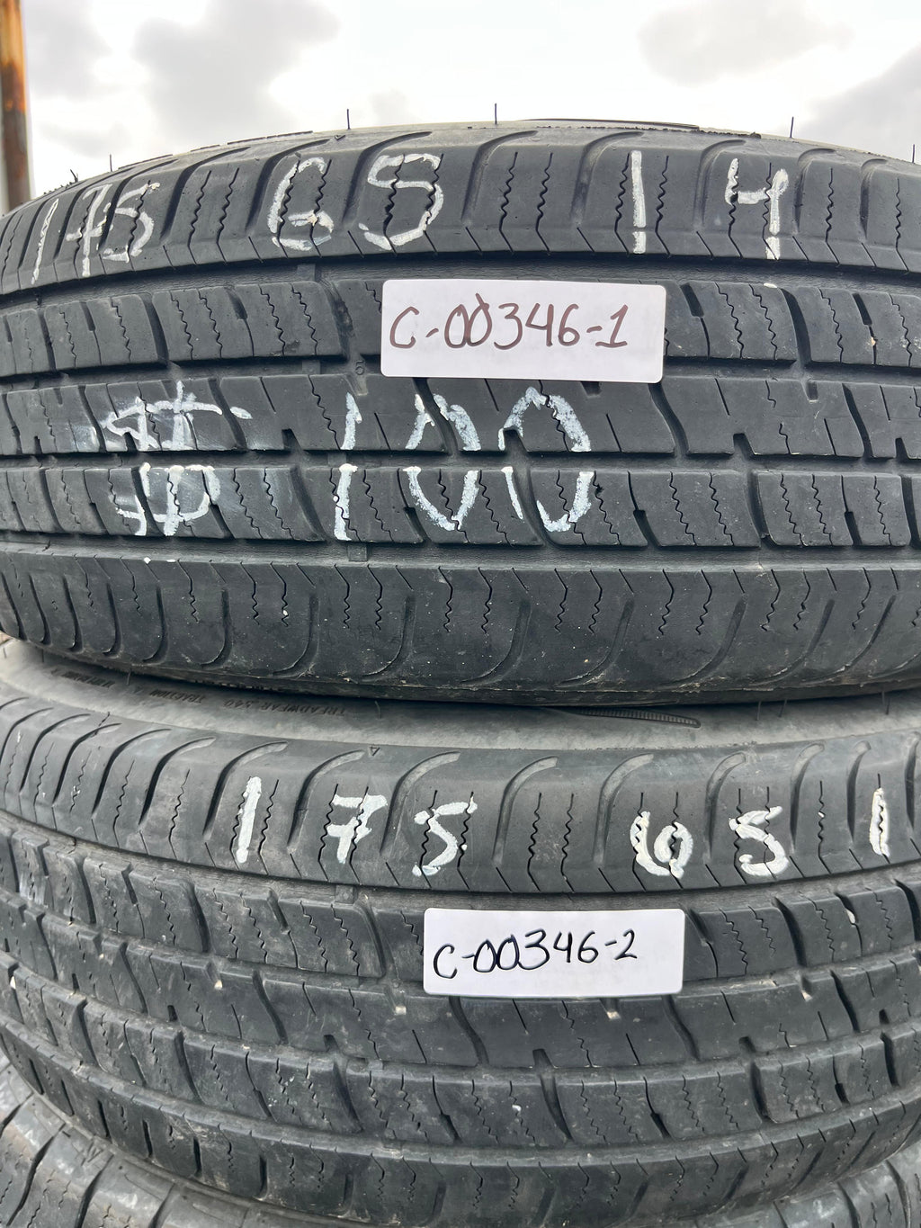 175/65R14 Pair (2 Used Tires) Dean Tires Road Control