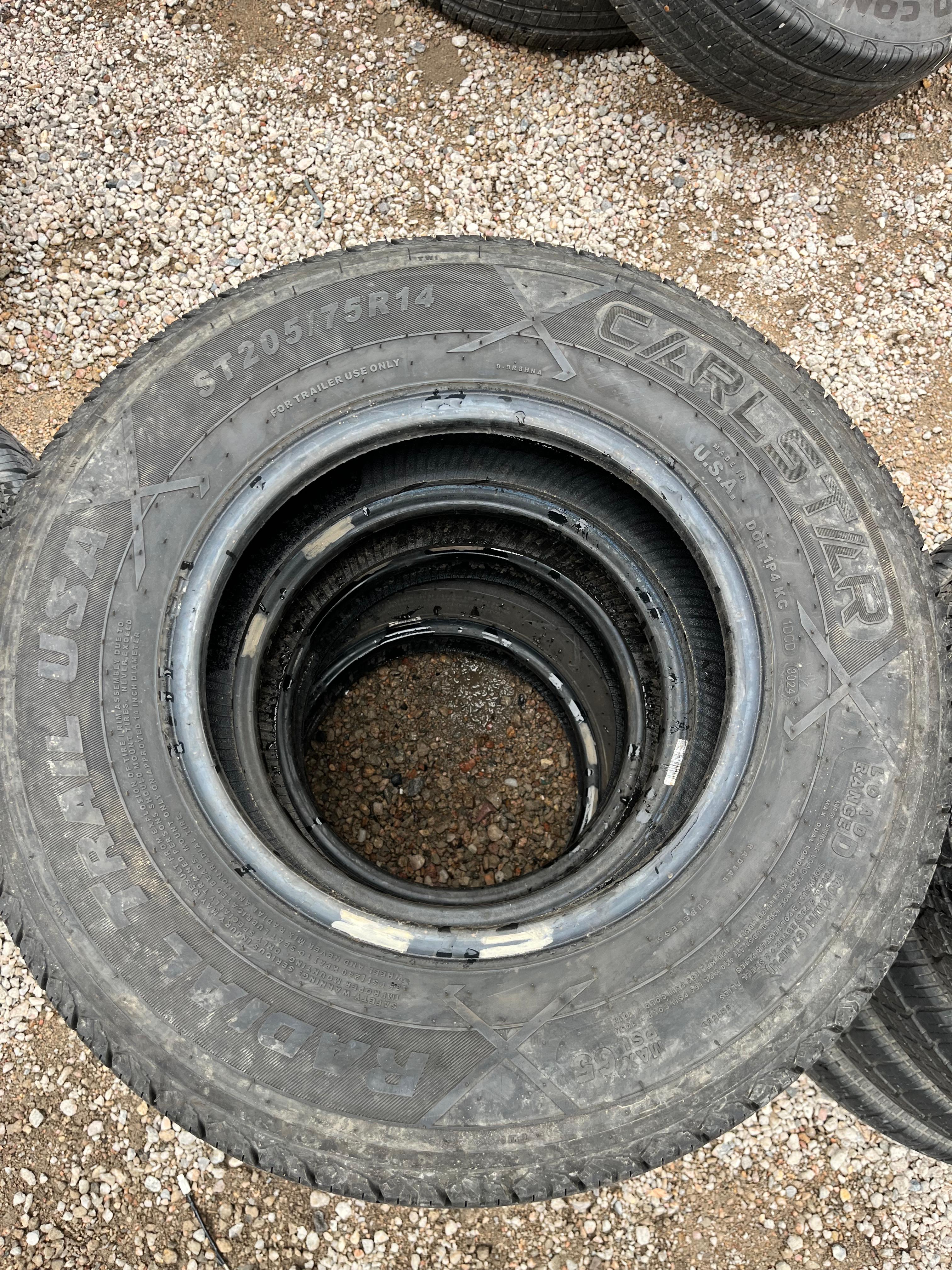 ST205/75R14 Set (4 Used Tires) Carlstar Radial Trail USA
