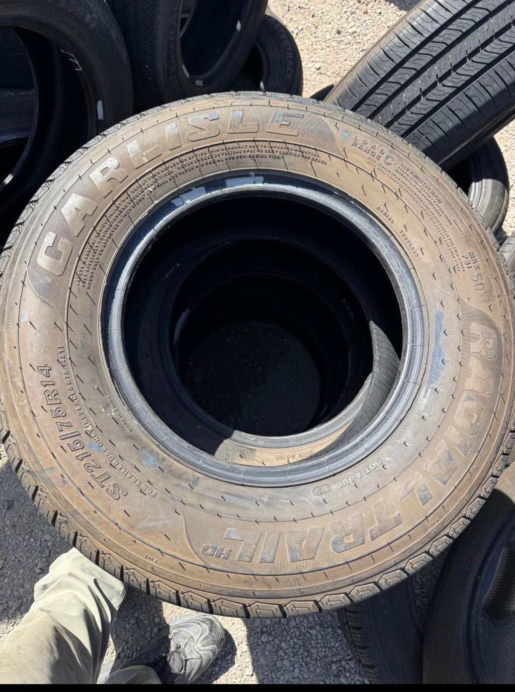 ST215/75R14 Set (4 Used Tires) Carlisle Radial Trail (HD)