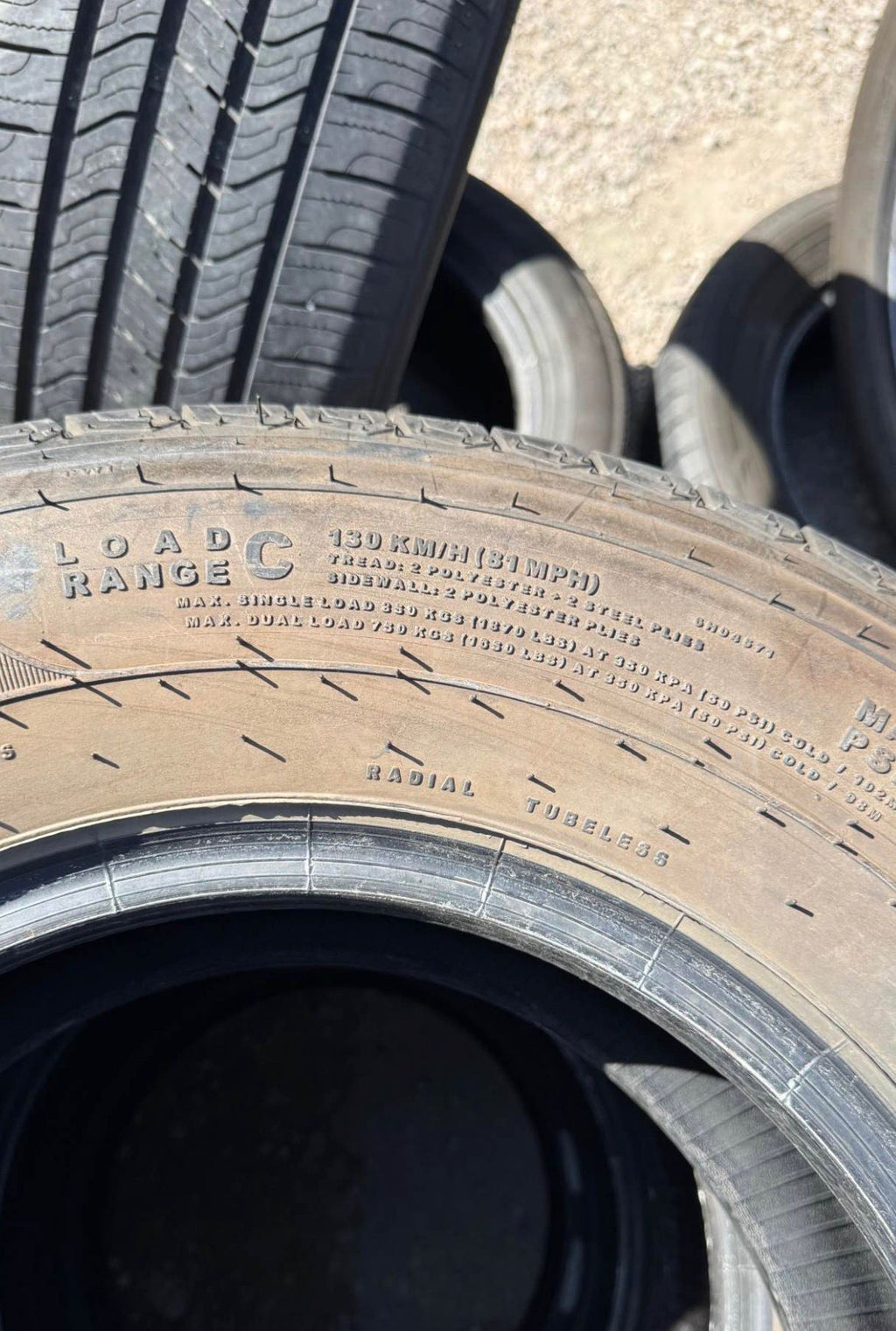 ST215/75R14 Set (4 Used Tires) Carlisle Radial Trail (HD)