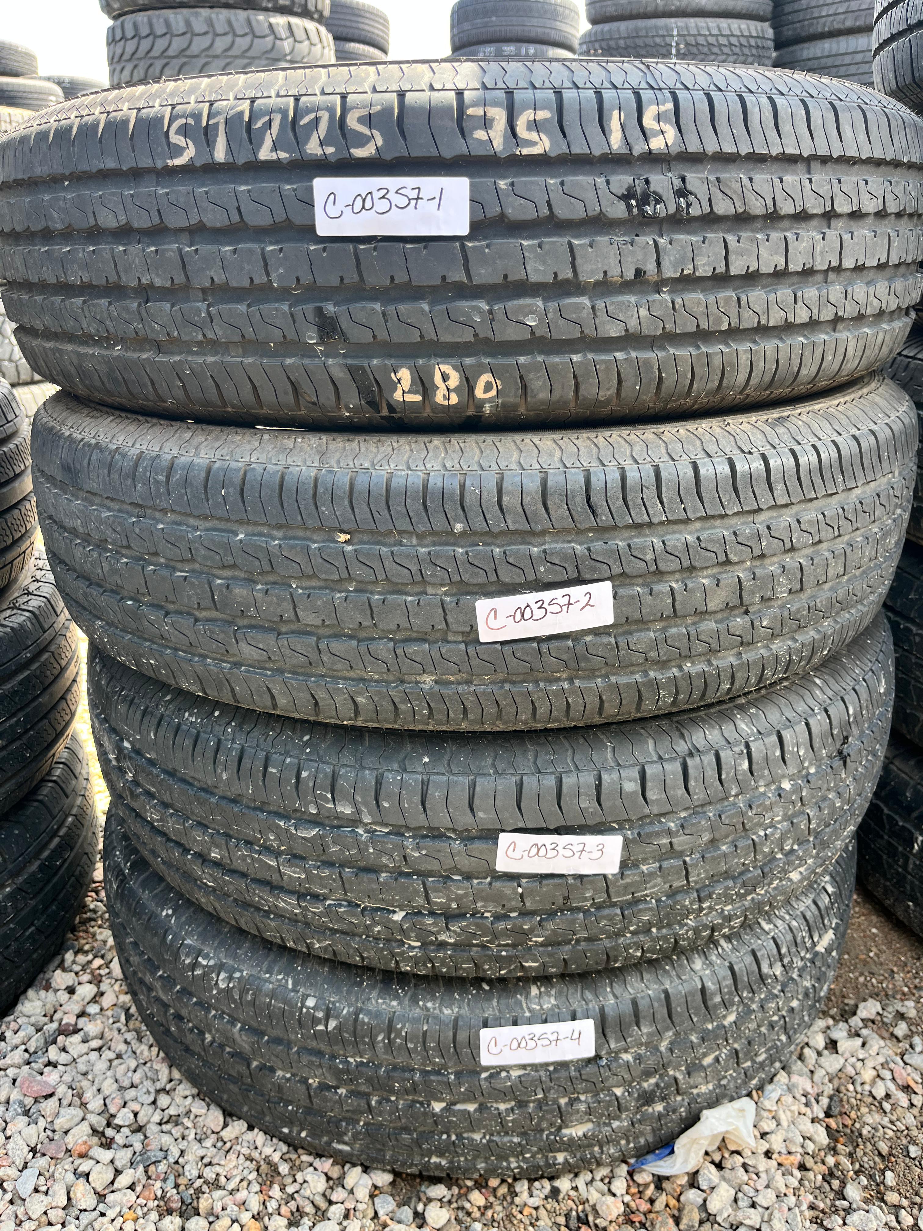 ST225/75R15 Set (4 Used Tires) Trailer King RST