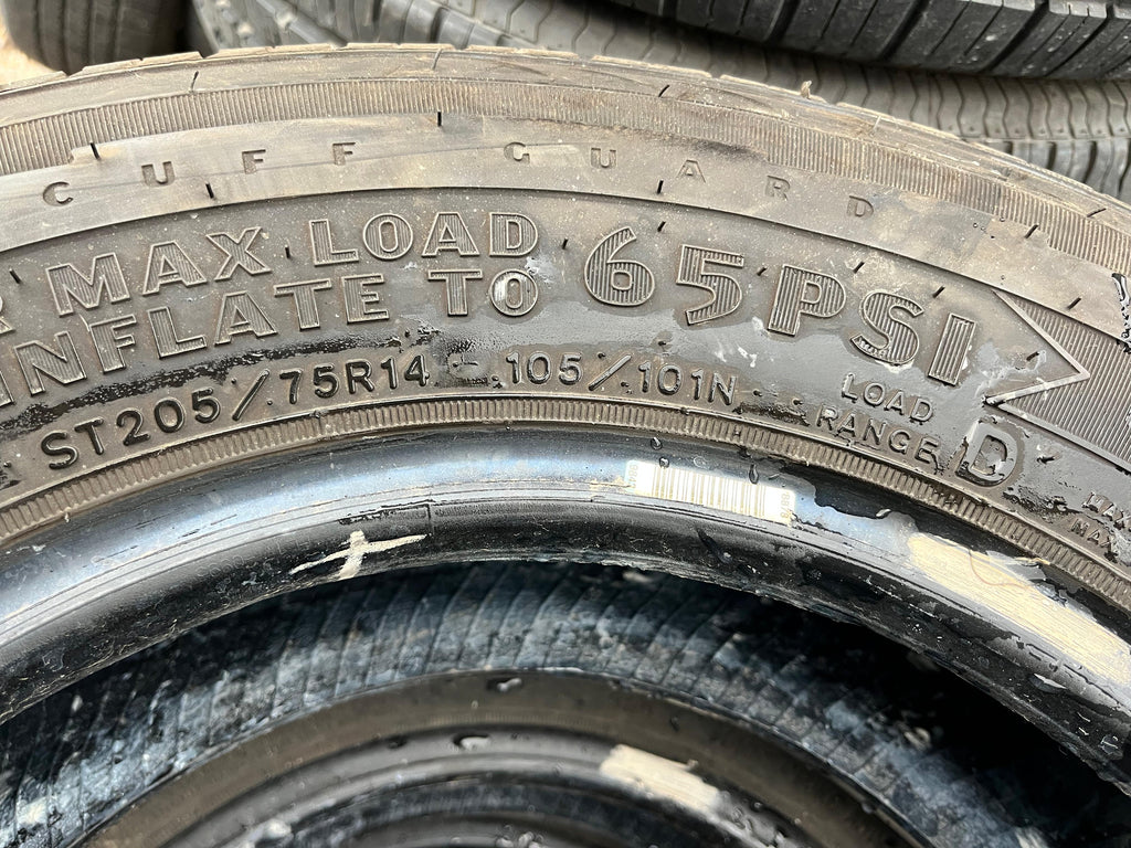 ST205/75R14 Set (4 Used Tires) Goodyear Endurance