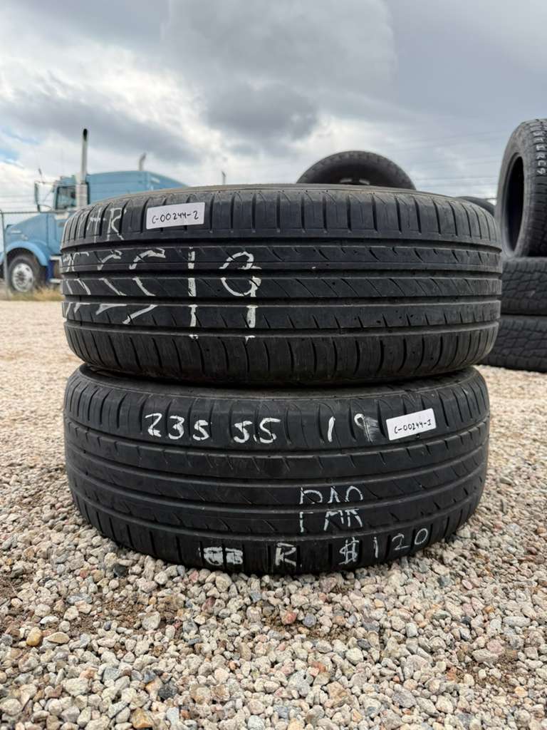 235/55R19 Pair (2 Used Tires) Hankook Ventus Prime2