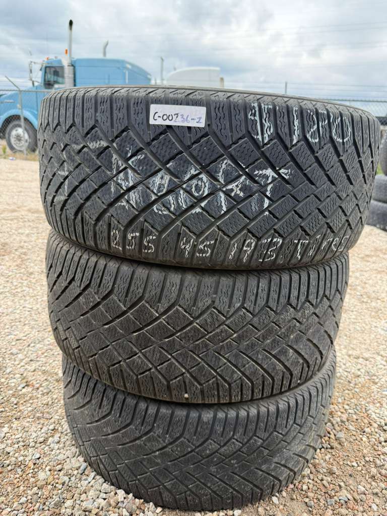 255/45R19 (3 Used Tires) Continental Viking Contact 7