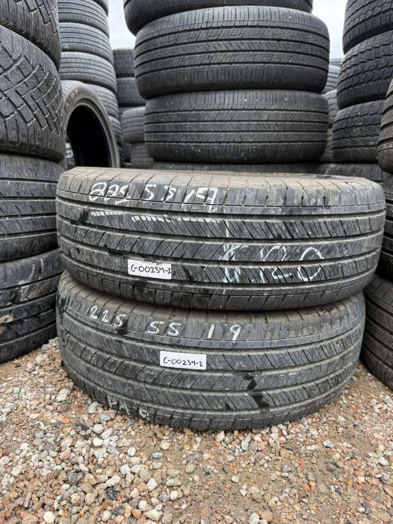 225/55R19 Pair (2 Used Tires) Michelin Primacy A/S
