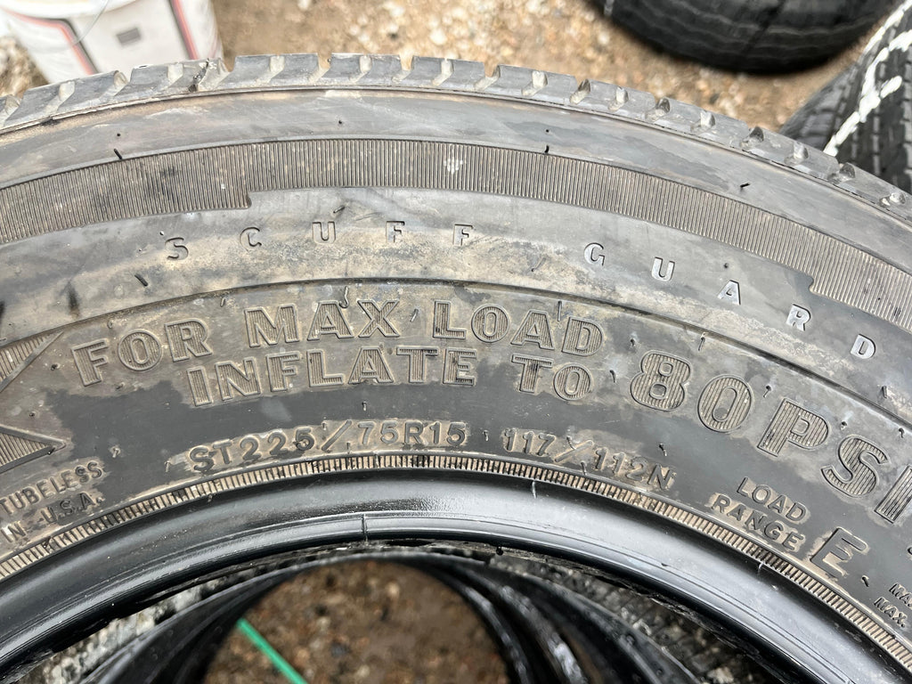ST225/75R15 Set (4 Used Tires) Goodyear Endurance