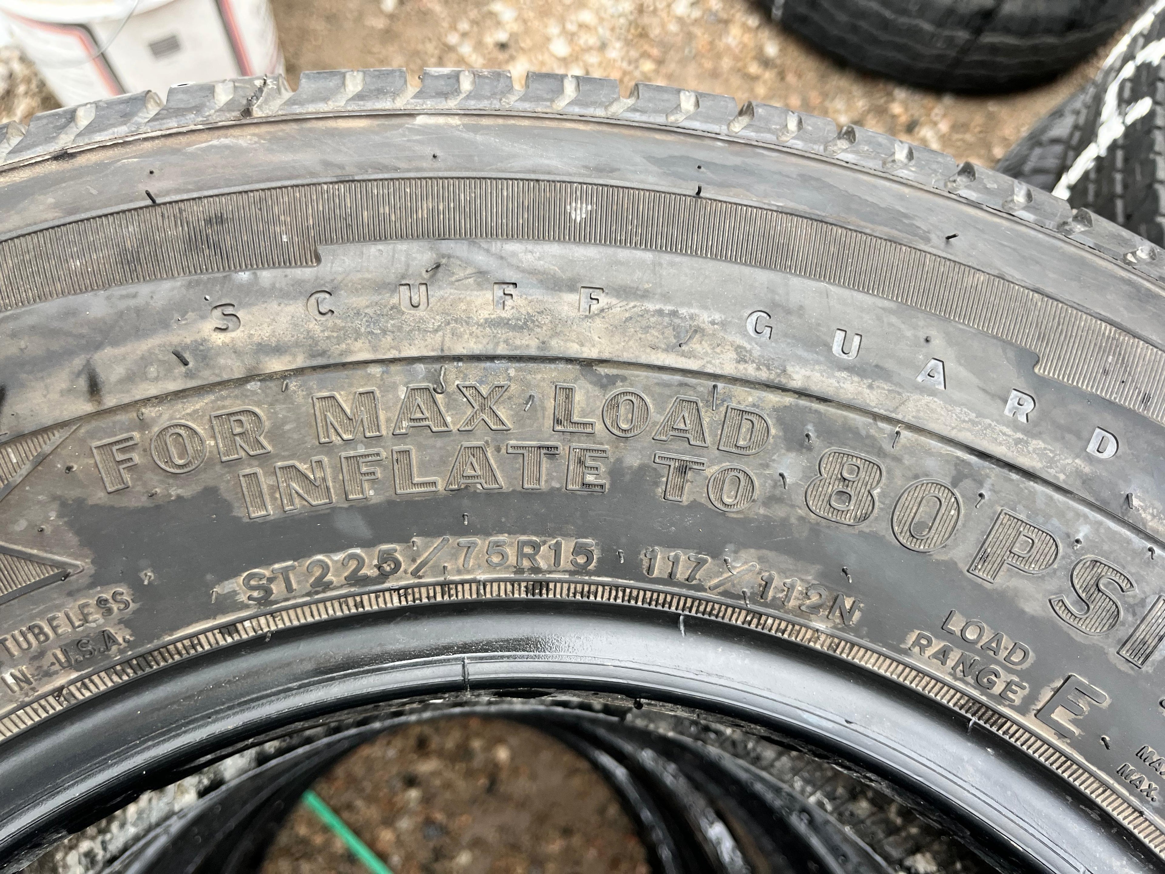 ST225/75R15 Set (4 Used Tires) Goodyear Endurance