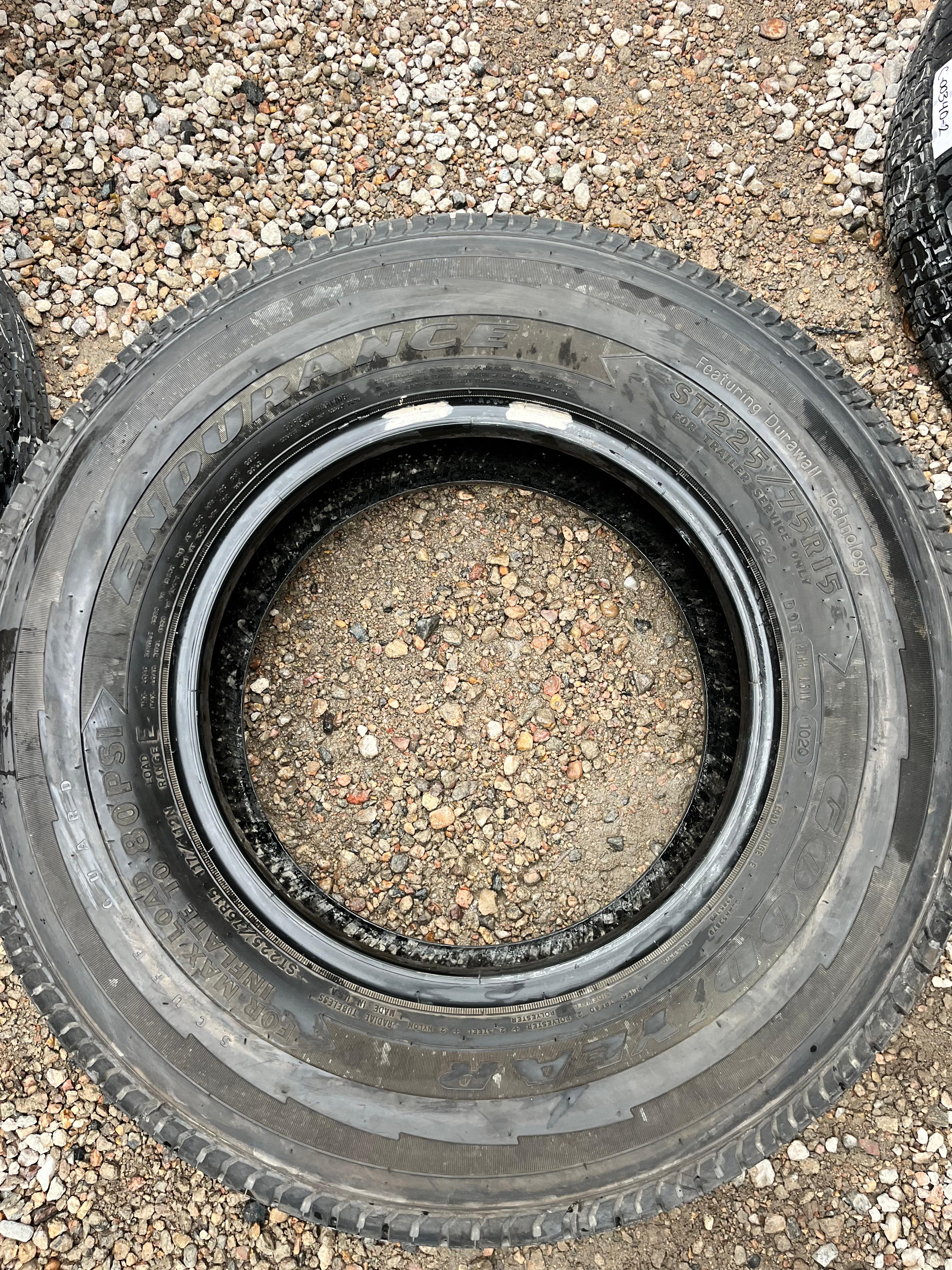 ST225/75R15 Set (4 Used Tires) Goodyear Endurance