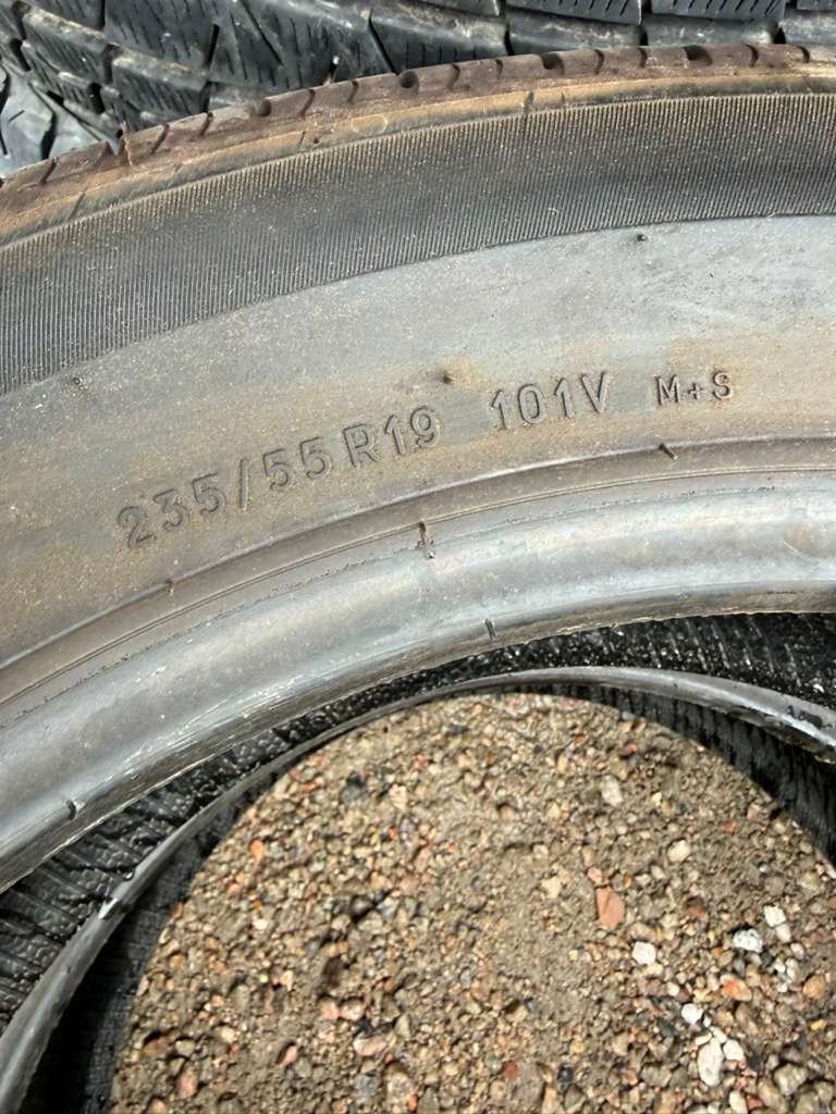 235/55R19 Pair (2 Used Tires) Uniroyal TigerPaw Touring