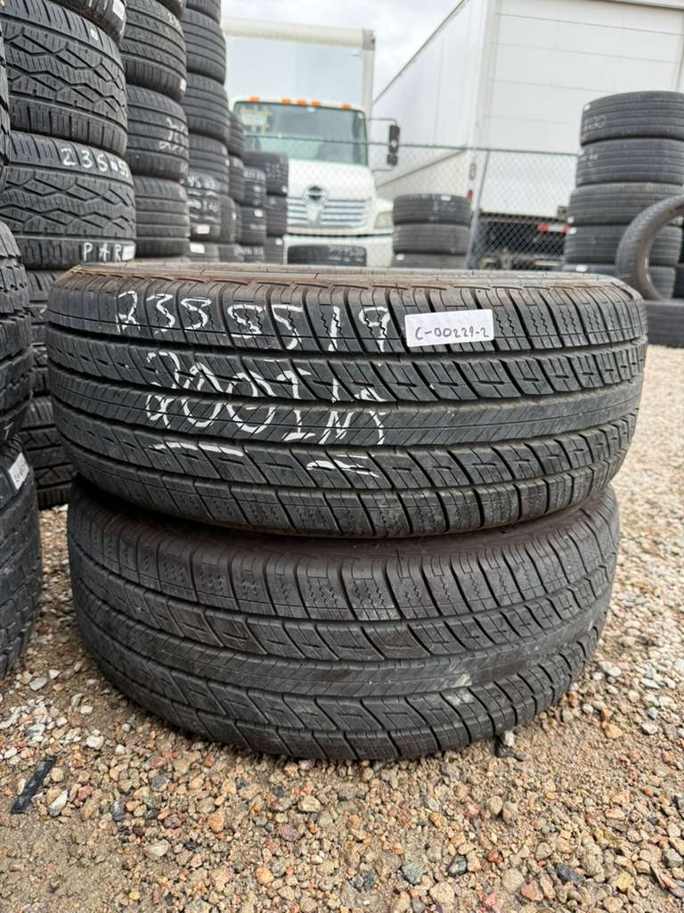 235/55R19 Pair (2 Used Tires) Uniroyal TigerPaw Touring