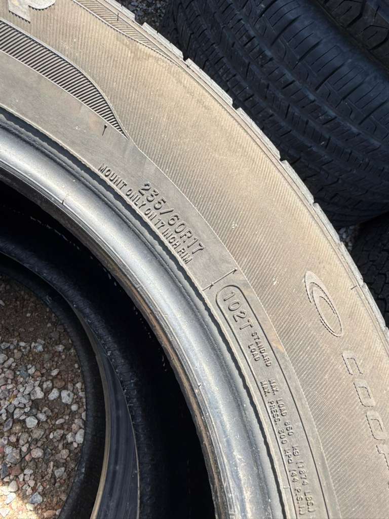 235/60R17 Pair (2 Used Tires) Cooper Discoverer HTP