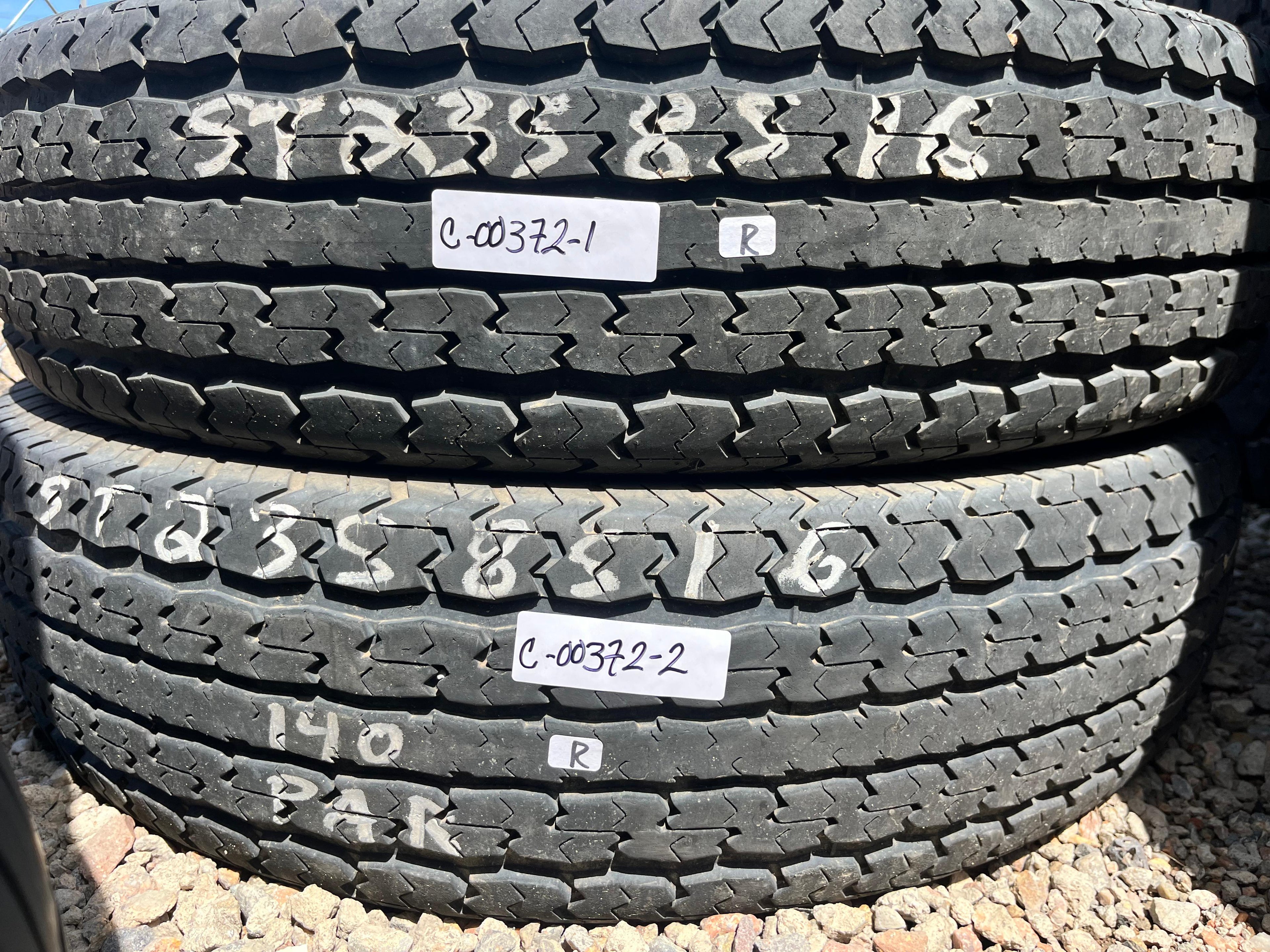 LT235/85R16 Pair (2 Used Tires) Power King TowMax STR