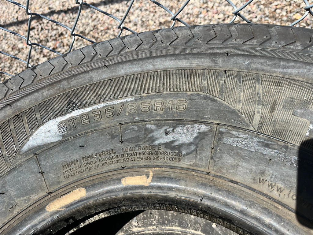 LT235/85R16 Pair (2 Used Tires) Power King TowMax STR