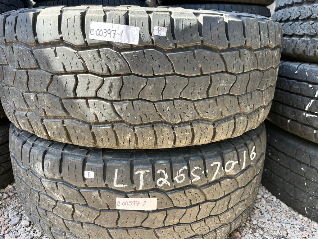 LT265/70R16 Pair (2 Used Tires) Cooper Discoverer (AT3)