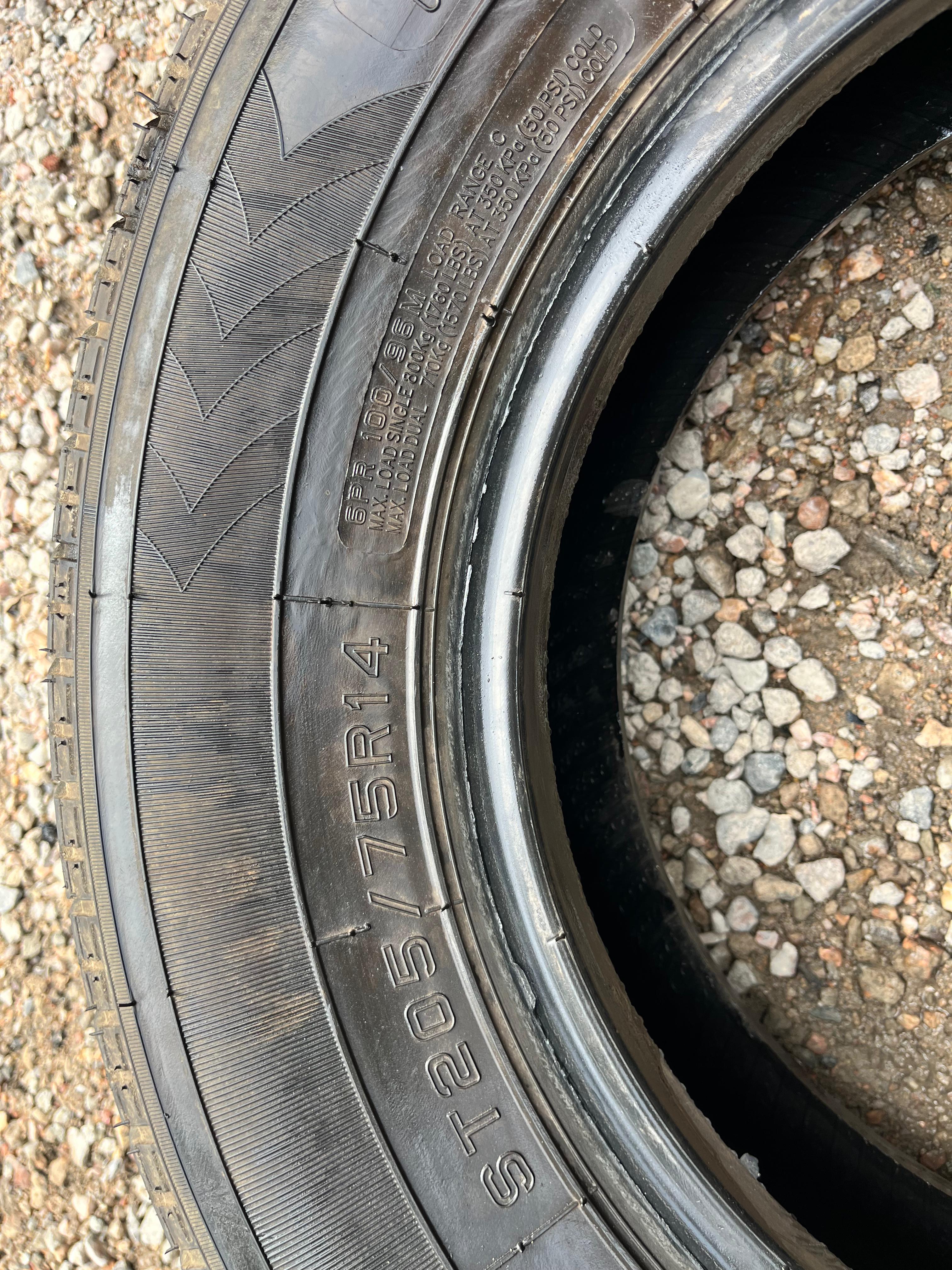 ST205/75R14 (3 Used Tires) Towstar SRT Radial