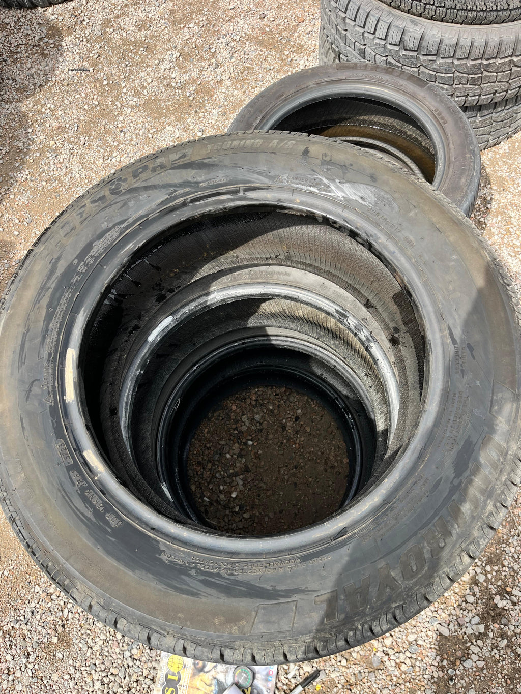 225/60R17 Pair (2 Used Tires) Uniroyal Tiger Paw Touring